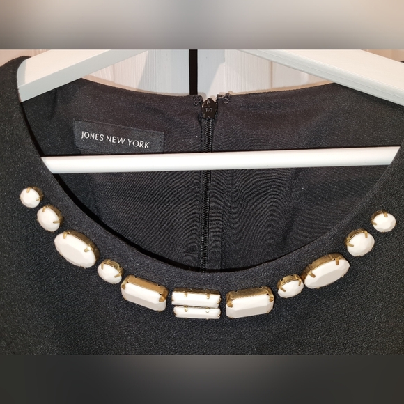 Jones New York Black Dress with White Stones - Picture 4 of 8